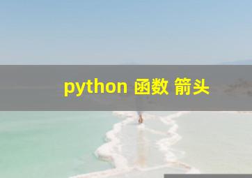 python 函数 箭头